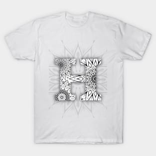 'H' intricate pattern T-Shirt